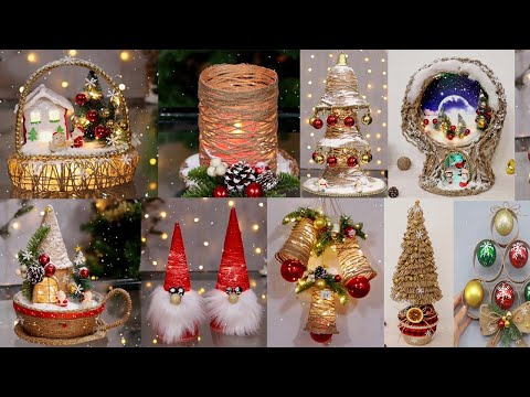 Rustic Twine and Yarn Foam Cone Christmas Trees - Manda Panda Projects