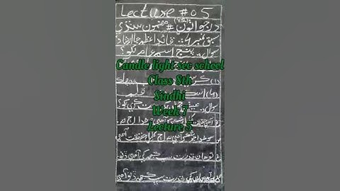 Class 8 Sindhi lecture 5 week 7