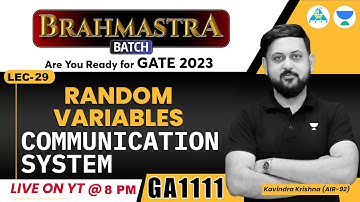 Lect#29 Random Variable - 8 |Communication System | Brahmastra Batch Crash Course by Kavindra sir