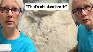 Momma cooks rice in chicken water