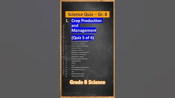 NCERT CBSE Class 8 Science - Chapter 1 Quiz 5: Crop Production and Management - Quiz/Question Answer