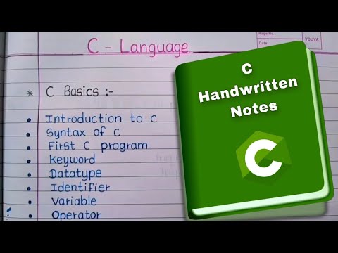 C Programming Handwritten Notes || C Language Basic Programs || C Notes ...