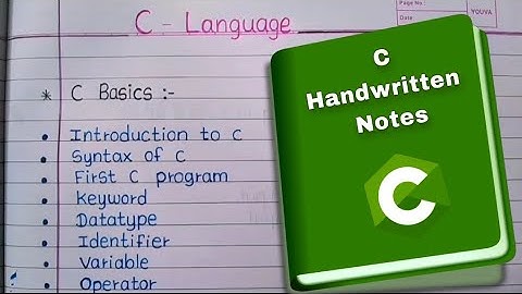 C Programming Handwritten Notes || C Language Basic Programs || c language full course #notes || 