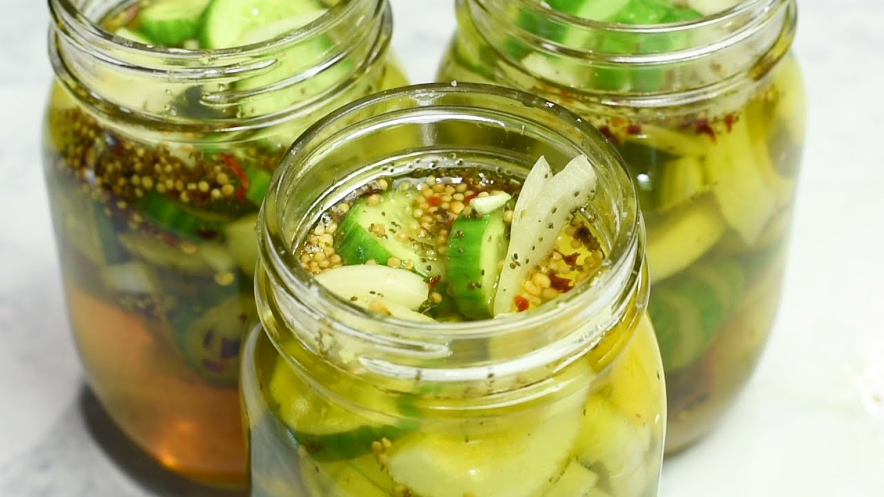 Refrigerator Bread And Butter Pickles Recipe Youtube