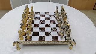 Sterling silver chessboard and chess game in "Florence" style. Scacchiera in argento 925 massiccio screenshot 5