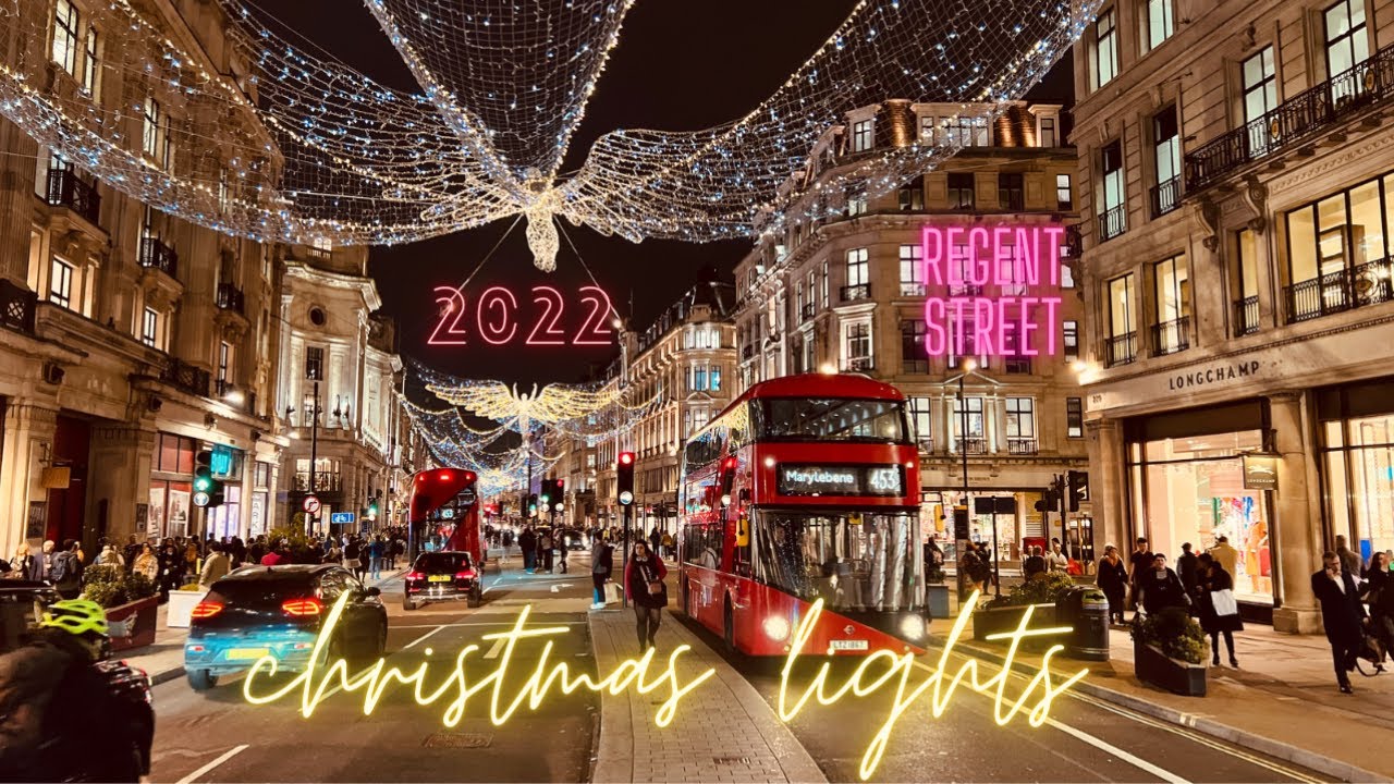 London Christmas Lights 2022 Walking Tour through London Regent