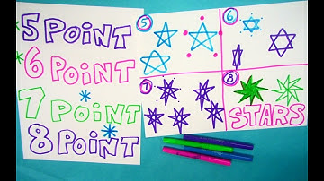 How to draw 5 point stars!  6 point stars! 7 point stars! and 8 point stars!