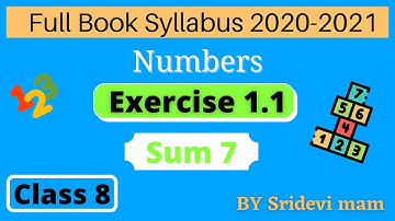 TN samacheer class 8 maths chapter 1 Numbers exercise 1.1 sum 7 8th std tamil full book new syllabus
