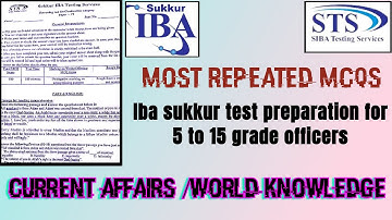 sts screening test most repeated mcqs of current affairs |IBA SUKKUR university test