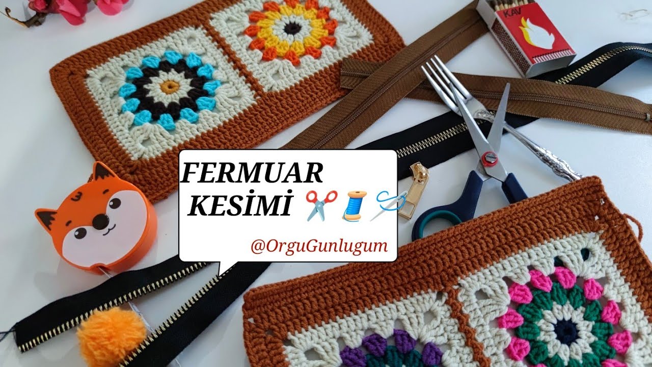 FERMUARLARI ÇANTA ve CÜZDANA GÖRE AYARLAMA✂️🧵 Fermuar Başlığı Takma* Uzun gelen FERMUARI kesme✂️🧵🪡