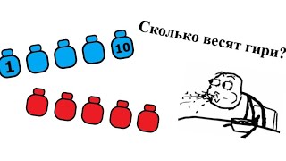 картинка: Непростая олимпиадная задача про гири💪😬 для сильных математиков🤓
