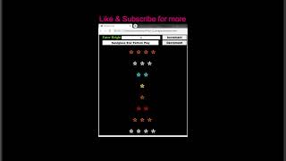 HTML, CSS and JavaScript Code to Print Sand glass Star Pattern #shorts