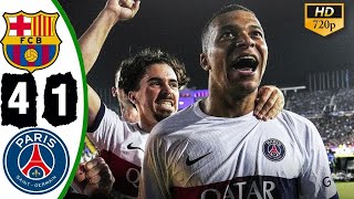 Barcelona vs PSG (1-4) | Highlights | Champions League | Araújo Red Card | Mbappe Dembele Goal