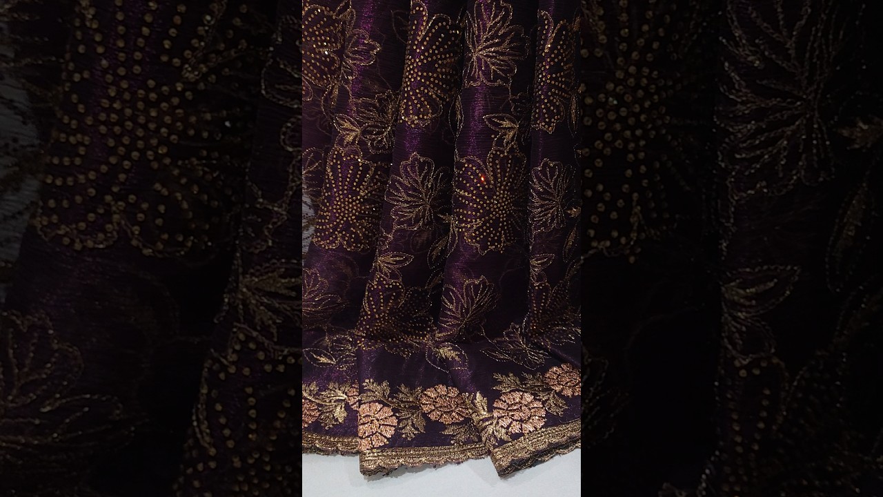 Shimmer zari work saree shorts