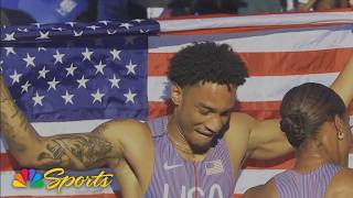 Team USA BREAKS FREE for mixed 4x400 relay victory at World Athletics Relays | NBC Sports