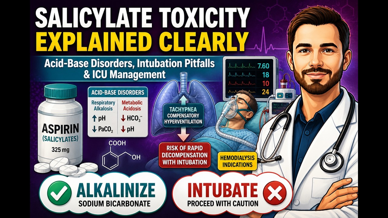 Salicylate Toxicity Explained Clearly | Acid Base Disorders, Intubation Pitfalls & ICU Management