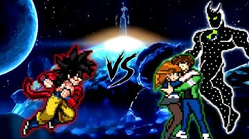 Son Goku SSJ4 V5 OP (New) VS Ben 10 S3 V4 OP (all form) in Jump Force Mugen