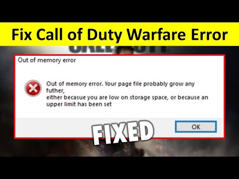 How to Fix Call of Duty Modern Warfare Error Out of Memory in Windows 10,11