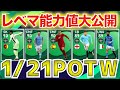 【激アツ】1/21登場POTWレベマ紹介＆前回比較！最強スパサブMF登場！！！