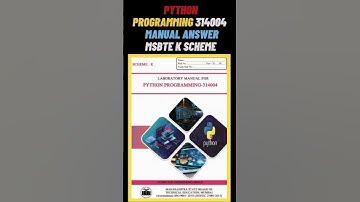 Python Programming  | PWP | manual answer | k scheme msbte | 4th semester 314004