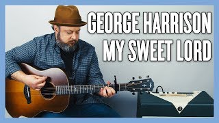 Video thumbnail of "George Harrison My Sweet Lord Guitar Lesson and Tutorial"