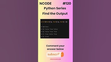NCode #120 | Top Python MCQs for Practice | Python Programming Interview Questions with Answers