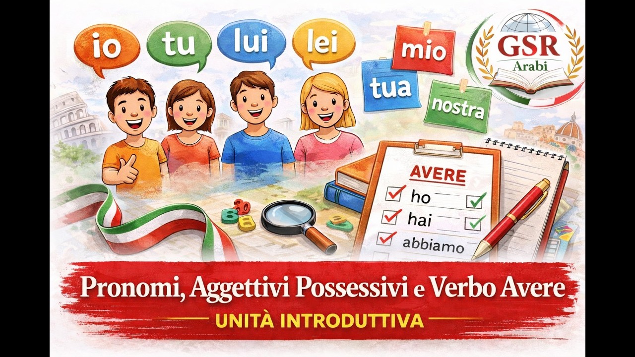 4- Pronomi, Aggettivi Possessivi e Verbo Avere – Unità Introduttiva