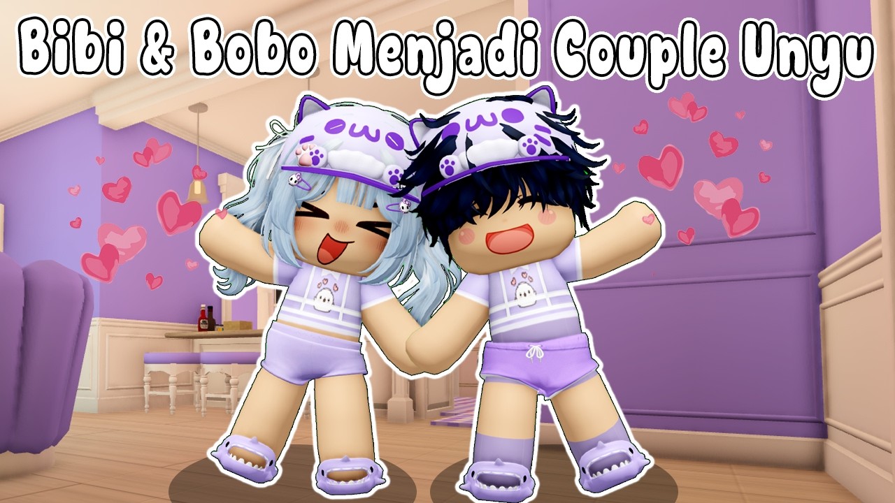 BIBI & BOBO SEHARI MENJADU COUPLE UNYU YANG SERBA UNGU || BROOKHAVEN RP🏡 ROBLOX INDONESIA