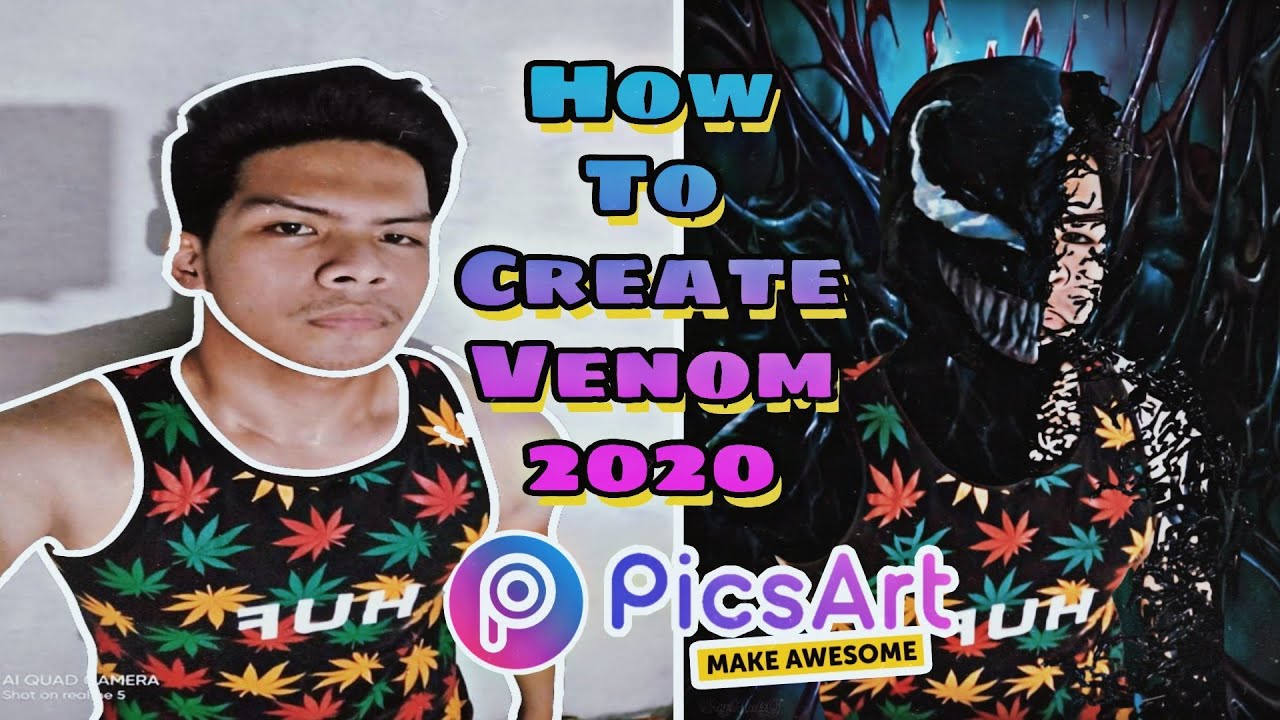How To Create VENOM 2020 Poster W/ Your Photo (Picsart Mobile Editing)