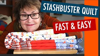 ❤️🇬🇧⭐️FAST \&  EASY FREE QUILT PATTERN - BEGINNER BARGELLO - STASHBUSTER