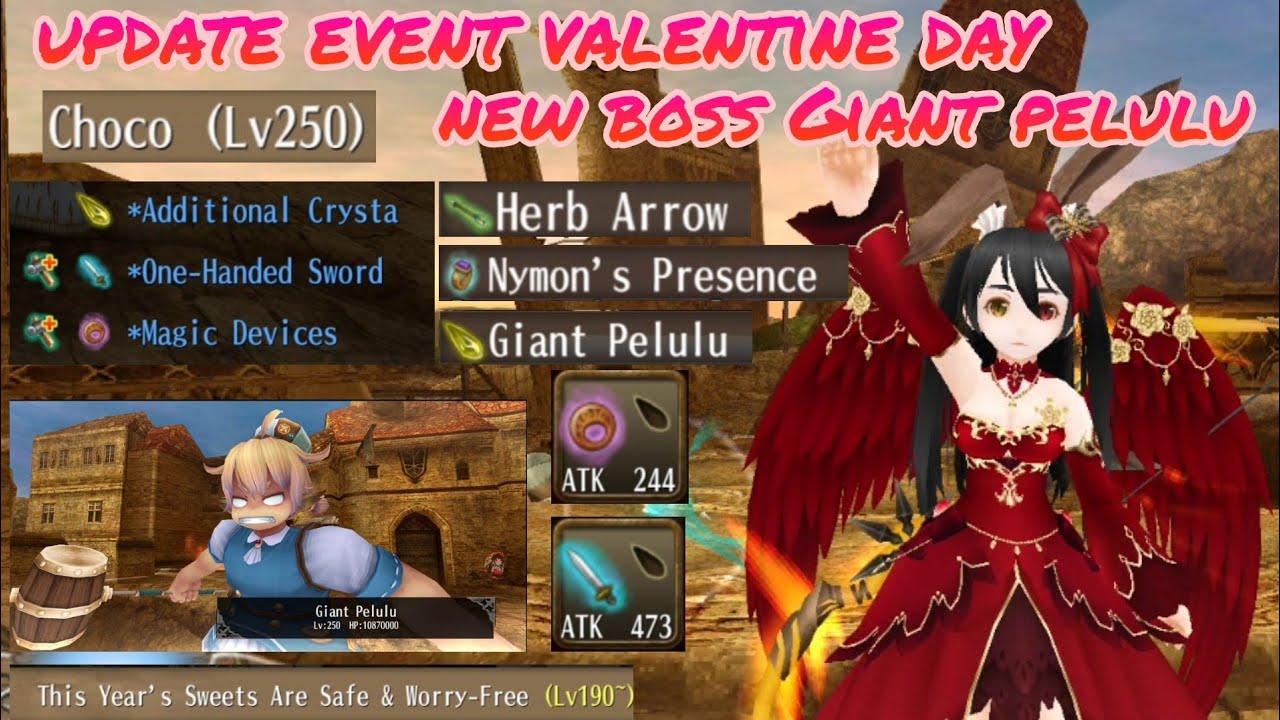 toram online new update event valentine review boss giant pelulu
