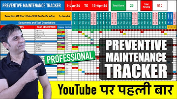 Preventive Maintenance Tracker in Excel / PPM Tracker /Excel