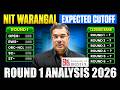 NIT Warangal Round 1 Cutoff 2026 📊 | Branch Wise Closing Rank | JoSAA Round 1 Cutoff 2026 | Btech360
