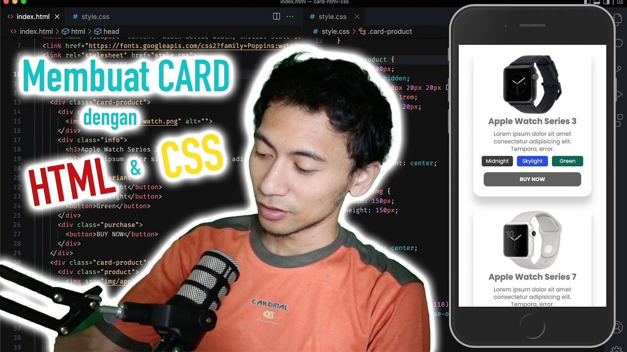 Membuat CARD pada website menggunakan HTML dan CSS - YouTube