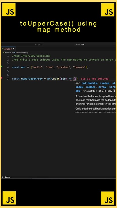 How to do uppercase using map function | Javascript | Shorts - YouTube