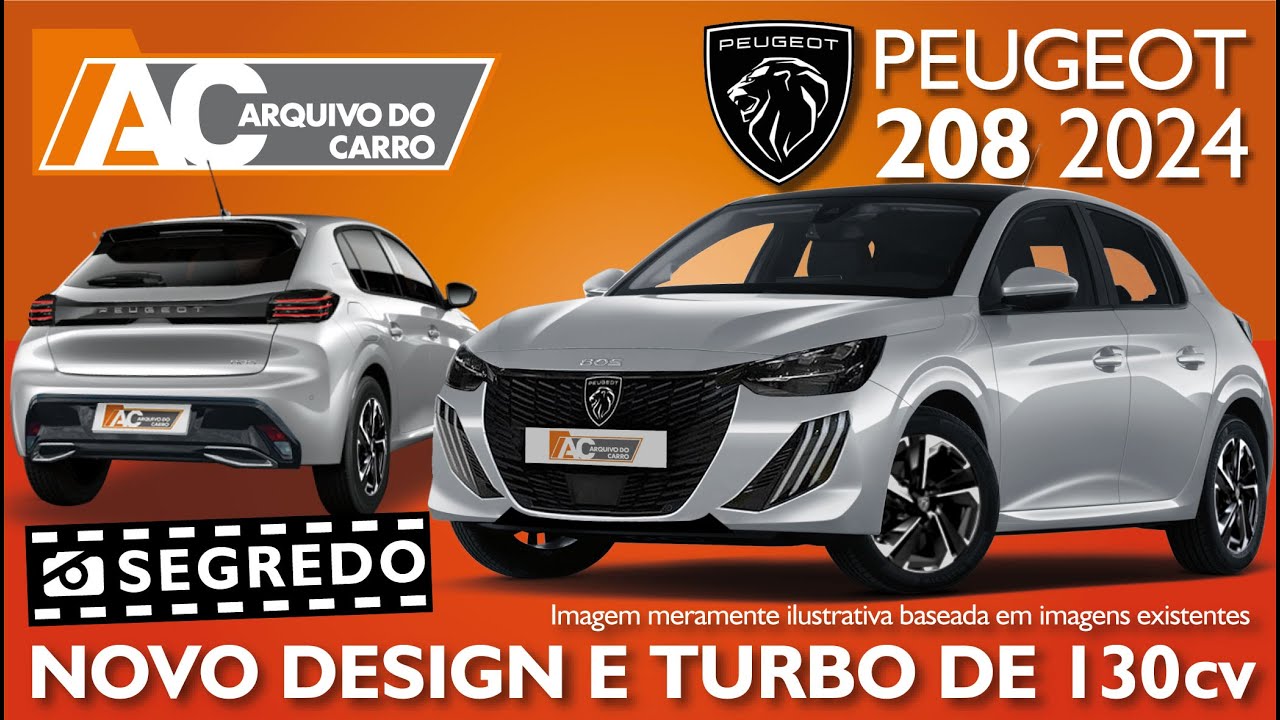 ⁣NOVO PEUGEOT 208 2024: NOVO DESIGN AINDA MAIS MODERNO E MOTOR TURBO DE 130 CV