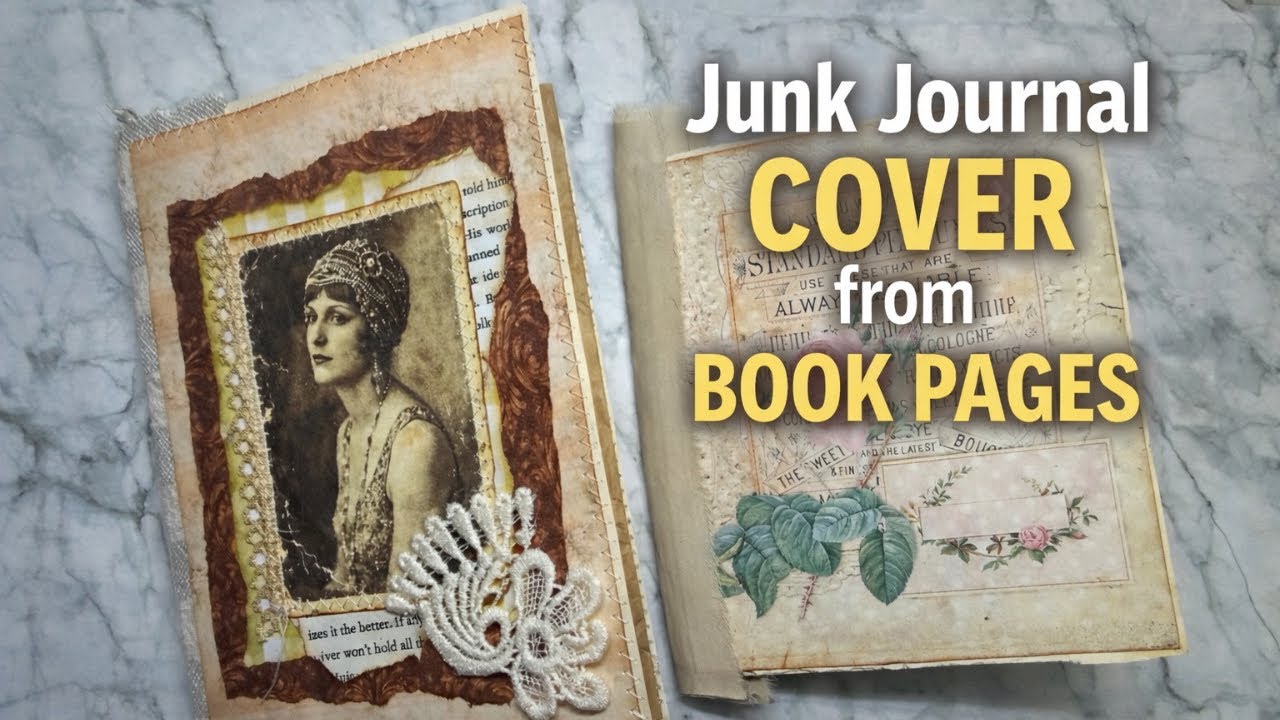 Turn Old Book Pages into a Beautiful Junk Journal Cover | Easy Tutorial