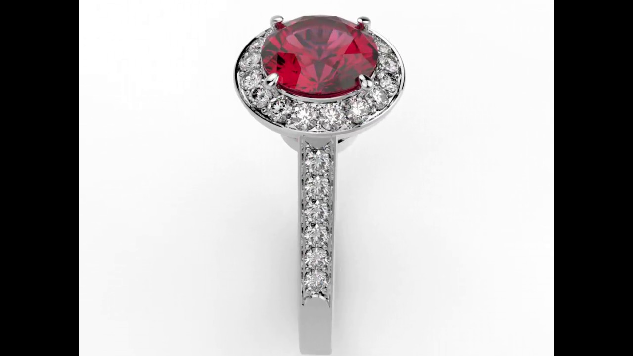 BAGUES DE FIANÇAILLES - DAVINA, Bagues Argent & Rubis Rouge Rond & Diamant Blanc