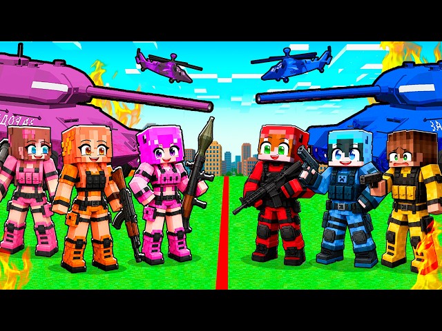 MILITARES CHICOS vs MILITARES CHICAS en Minecraft!