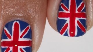 Full Union Jack Flag British nail art tutorial Update
