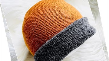 Reversible lined knit hat for adult men and women basic knitting pattern perfect for everyone