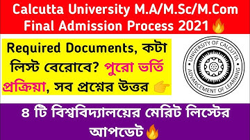 CU Final Admission Process🔥 MA/M.Sc/M.Com: Documents: Self Declaration: 4 University merit list