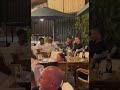 Young lads sing im forever blowing bubbles to west ham players in restaurant