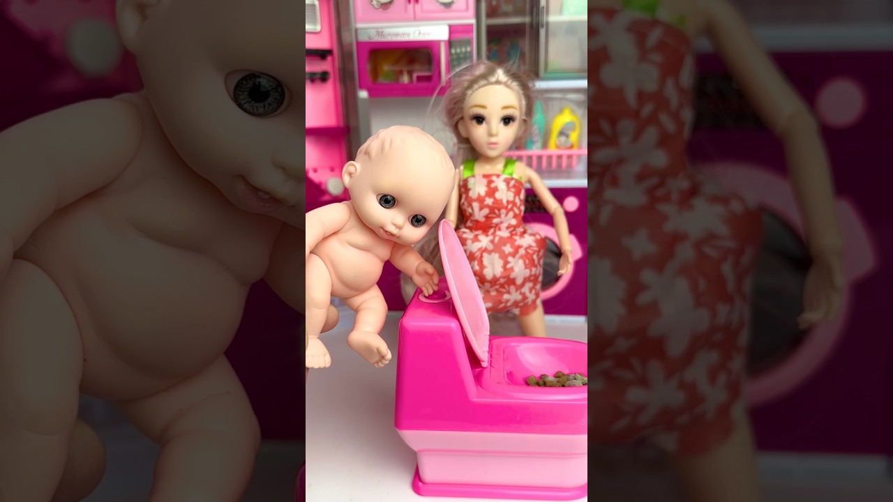 Satisfying Unboxing Barbie Doll and Pink Bathroom Playset 