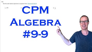 CPM Algebra Chapter 9 Problem 9