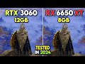 Rx 6650 xt vs rtx 3060 12gb  new games tested in 2024