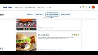 Cedar Point Dining Options that Accepts Dining Plan 2026