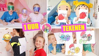 DE ZOETE ZUSJES DOEN ALLEMAAL GRAPPIGE TEKEN CHALLENGES! *1 uur Video!! ♥DeZoeteZusjes♥