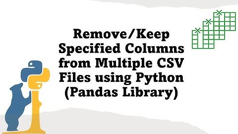 Remove/Keep Specified Columns from Multiple CSV Files using Python (Using Pandas) | Fasten Power Q