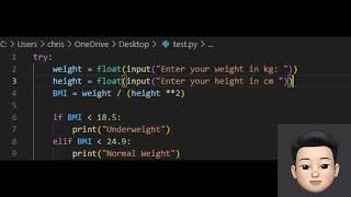 BMI CALCULATOR USING PYTHON
